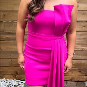 Fuchsia high low dress
